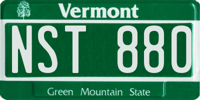 VT license plate NST880