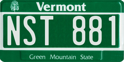 VT license plate NST881