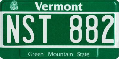 VT license plate NST882
