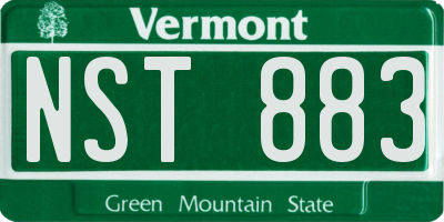 VT license plate NST883