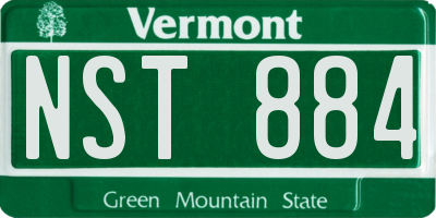 VT license plate NST884