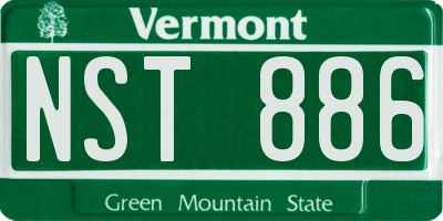 VT license plate NST886