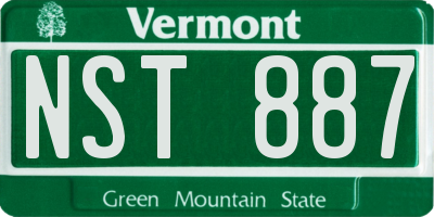VT license plate NST887