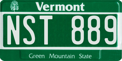 VT license plate NST889