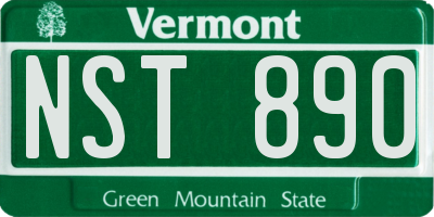 VT license plate NST890