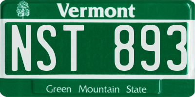 VT license plate NST893