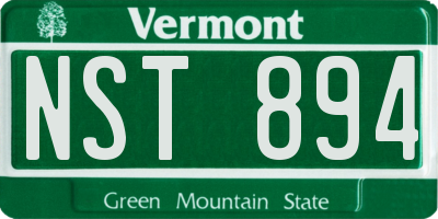VT license plate NST894