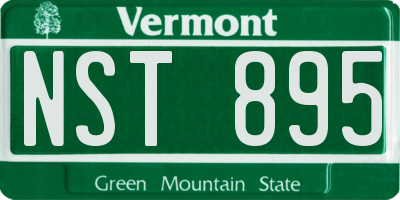 VT license plate NST895