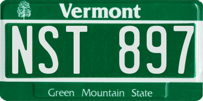 VT license plate NST897