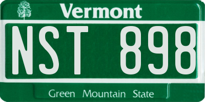 VT license plate NST898