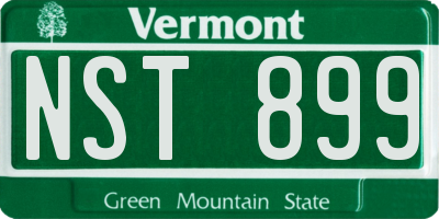 VT license plate NST899