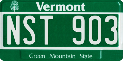 VT license plate NST903