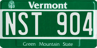 VT license plate NST904