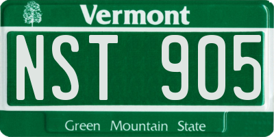 VT license plate NST905