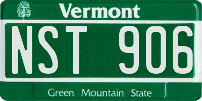 VT license plate NST906