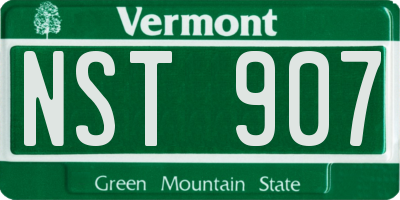 VT license plate NST907