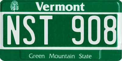 VT license plate NST908