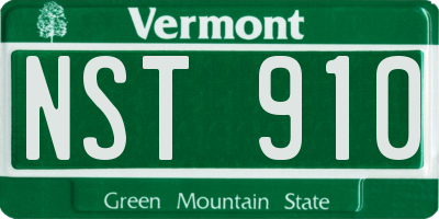VT license plate NST910