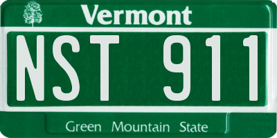 VT license plate NST911
