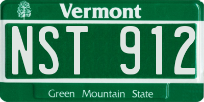 VT license plate NST912
