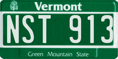 VT license plate NST913