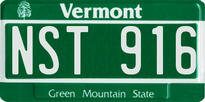 VT license plate NST916