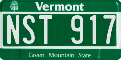 VT license plate NST917