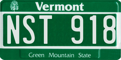 VT license plate NST918