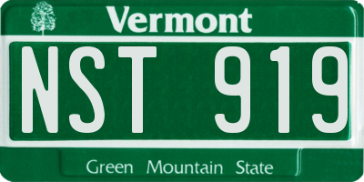 VT license plate NST919