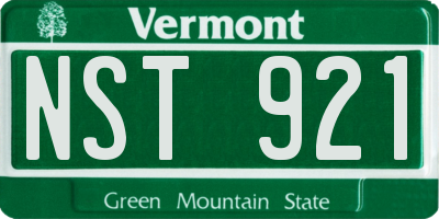 VT license plate NST921