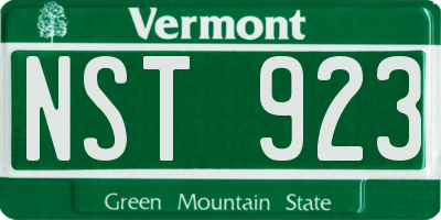 VT license plate NST923
