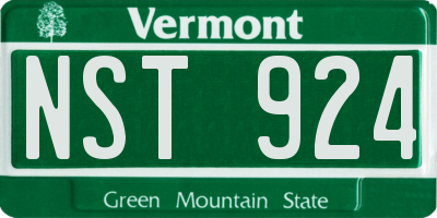 VT license plate NST924