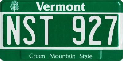 VT license plate NST927