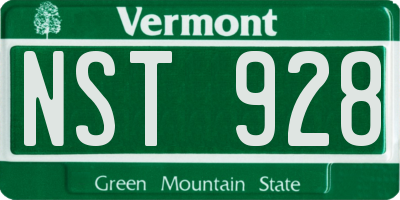 VT license plate NST928