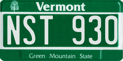 VT license plate NST930