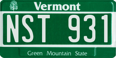 VT license plate NST931