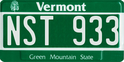 VT license plate NST933