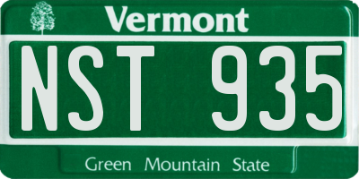 VT license plate NST935