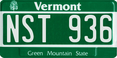 VT license plate NST936