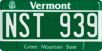 VT license plate NST939