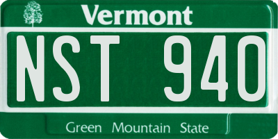 VT license plate NST940