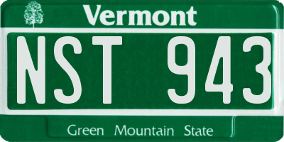 VT license plate NST943