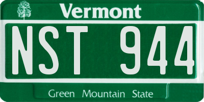 VT license plate NST944