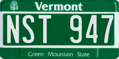 VT license plate NST947
