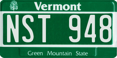 VT license plate NST948