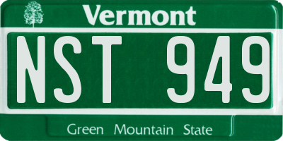 VT license plate NST949