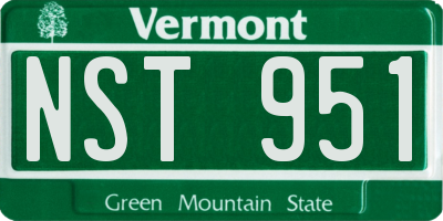 VT license plate NST951