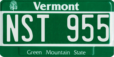 VT license plate NST955