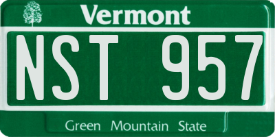 VT license plate NST957