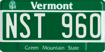 VT license plate NST960